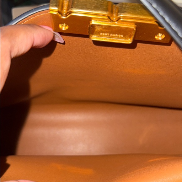 Tory Burch Black Satchel with Gold Accents - Picture 7 of 10